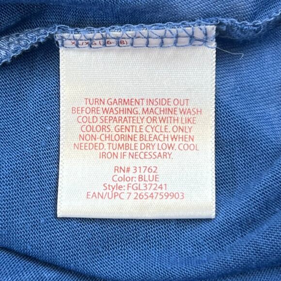 Faded Glory Longline Top XL Blue Airy Sheer Flowy Layering Tee Drapey Knit Shirt - Picture 8 of 13